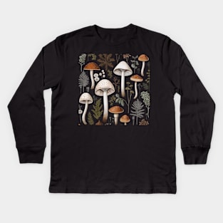 Minimalist Magic Mushroom Kids Long Sleeve T-Shirt